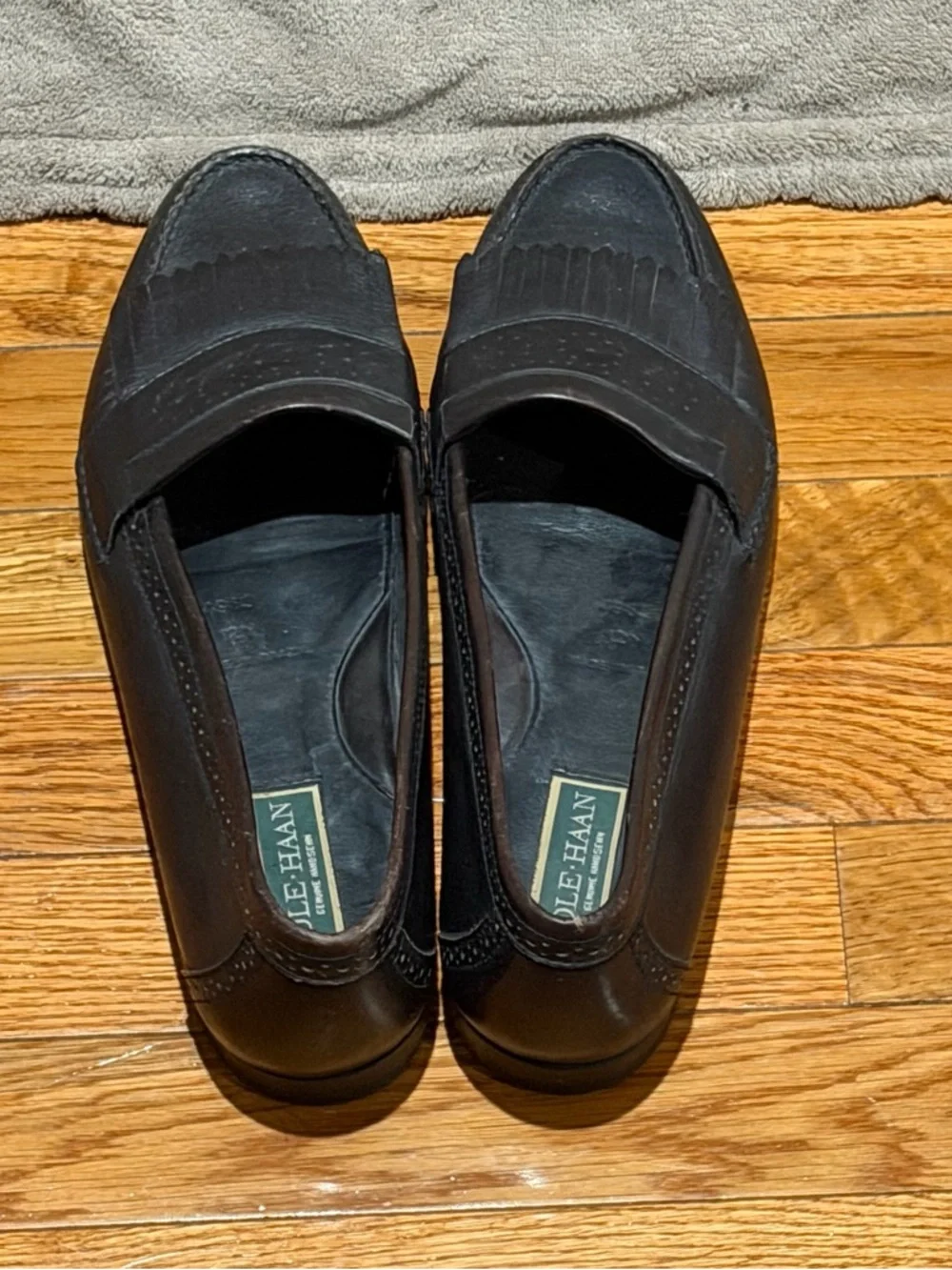 Cole Haan Women Black Leather Kiltie Fringe Loafers 12 N Slip On Made In Brazil - Picture 4 of 7